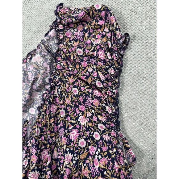 Old Navy Dress Womens XL Blue Purple Ditzy Floral Waist Defined Maxi Boho‎ - Picture 13 of 14